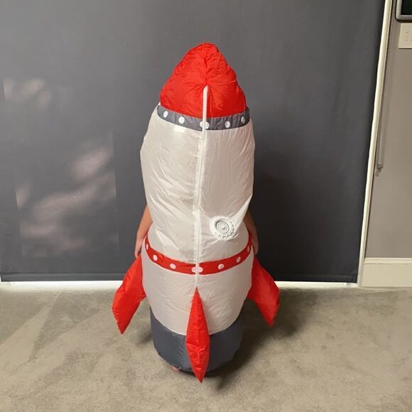 Kids Unisex Inflatable Rocket Ship Halloween Costume One Size Fits Most - Picture 3 of 5